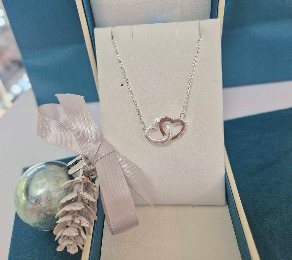 Sterling Silver Double Heart Necklace