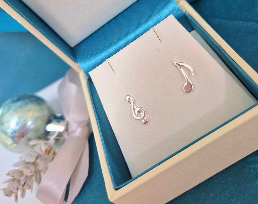 Sterling Silver Melody Musical Stud Earrings