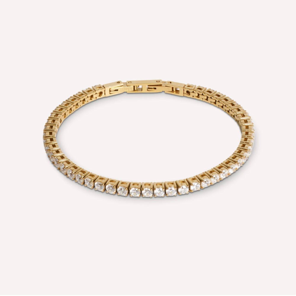 Coeur De Lion | Tennis Bracelet Gold-Crystal