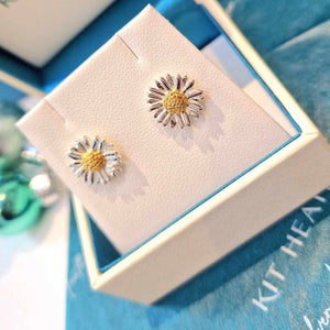 Sterling Silver Daisy Stud Earrings