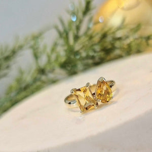 9ct Yellow Gold Citrine Handmade Ring