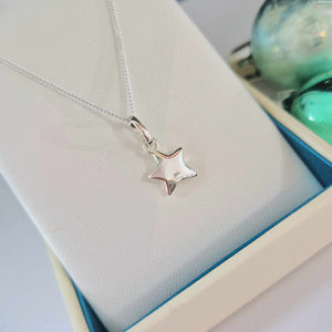 Sterling Silver Solid Star Necklace