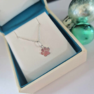 Sterling Silver Paw Print Necklace