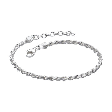 Sterling Silver Rope Twist 7” Bracelet