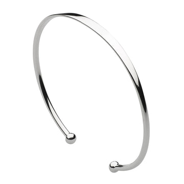 Sterling Silver Plain Open Torque Ball Bangle