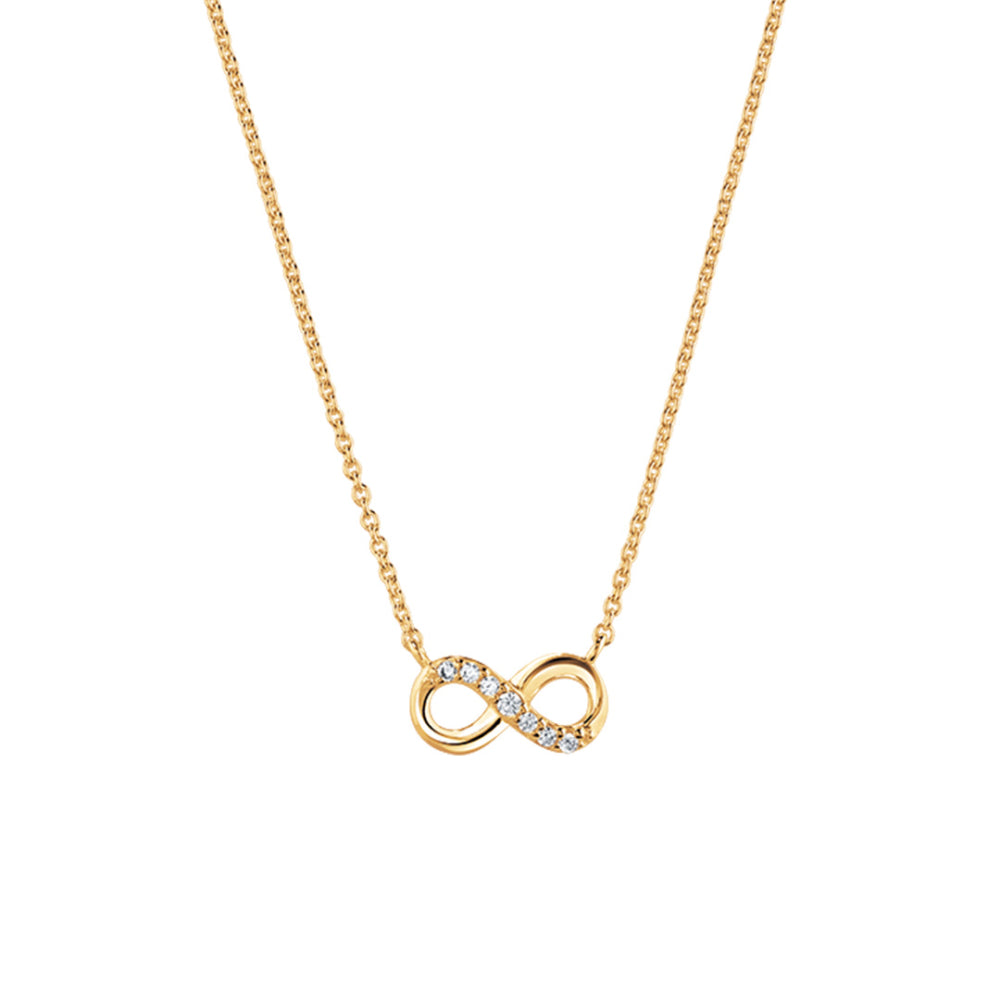 CZ Gold Plate Infinity 16” Necklace