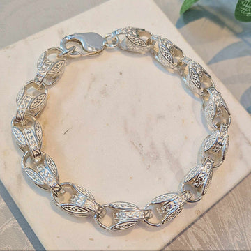Sterling Silver Tulip Link Bracelet