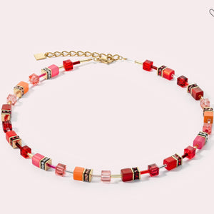 Coeur De Lion | Geocube Iconic Necklace Gold Red