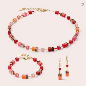 Coeur De Lion | Geocube Iconic Necklace Gold Red