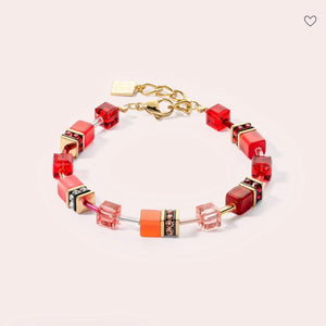 Coeur De Lion | Geocube Iconic Bracelet Gold Red