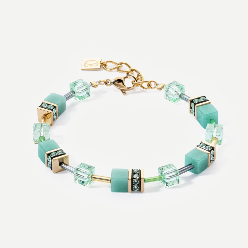 Coeur De Lion | Geocube Iconic Mono Gold Bracelet Green