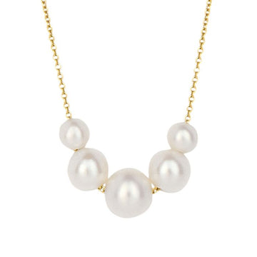 9ct Yellow Gold Pearl Trace Chain Necklace
