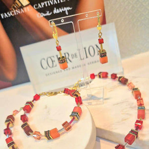 Coeur De Lion | Geocube Iconic Bracelet Gold Red