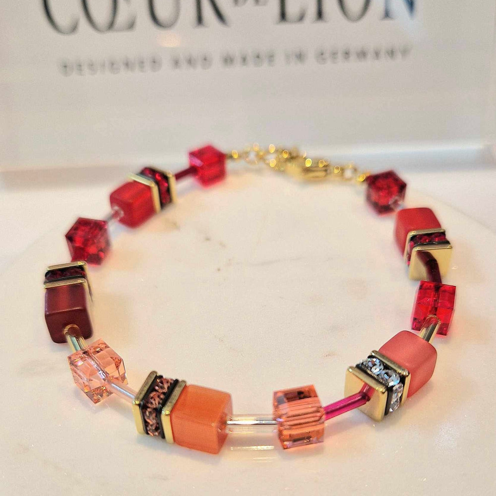 Coeur De Lion | Geocube Iconic Bracelet Gold Red