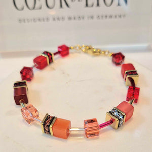 Coeur De Lion | Geocube Iconic Bracelet Gold Red