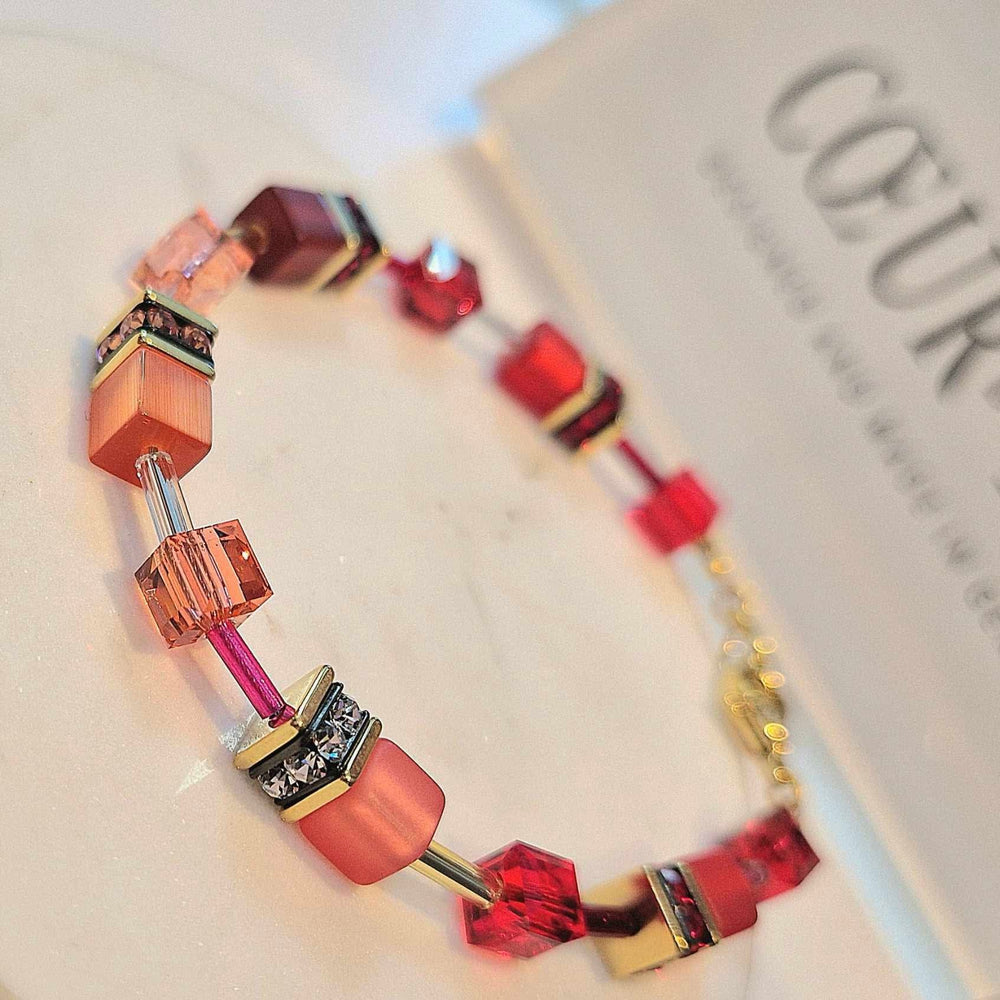 Coeur De Lion | Geocube Iconic Bracelet Gold Red