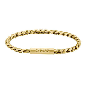 Boss | Yellow Gold Tone Mens Doran Bracelet