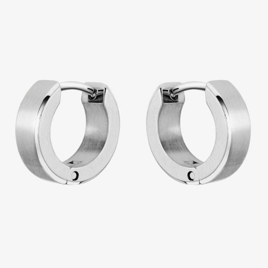 Boss | Odell Silver Logo Small Hoop Earrings