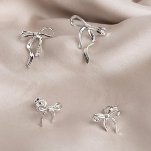 Kit Heath | Serenity Ribbon Bow Dainty Stud Earrings