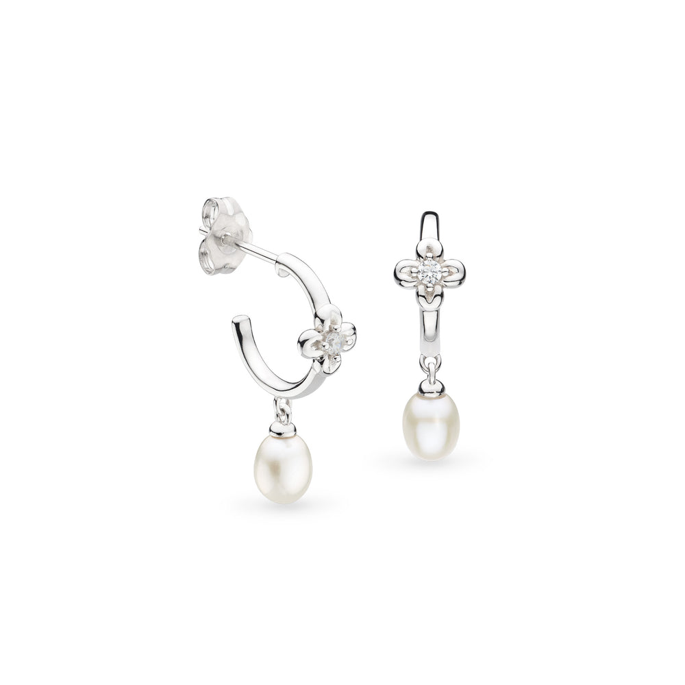 Kit Heath | Blossom Flyte Honey Flower Pearl Hoop Earrings