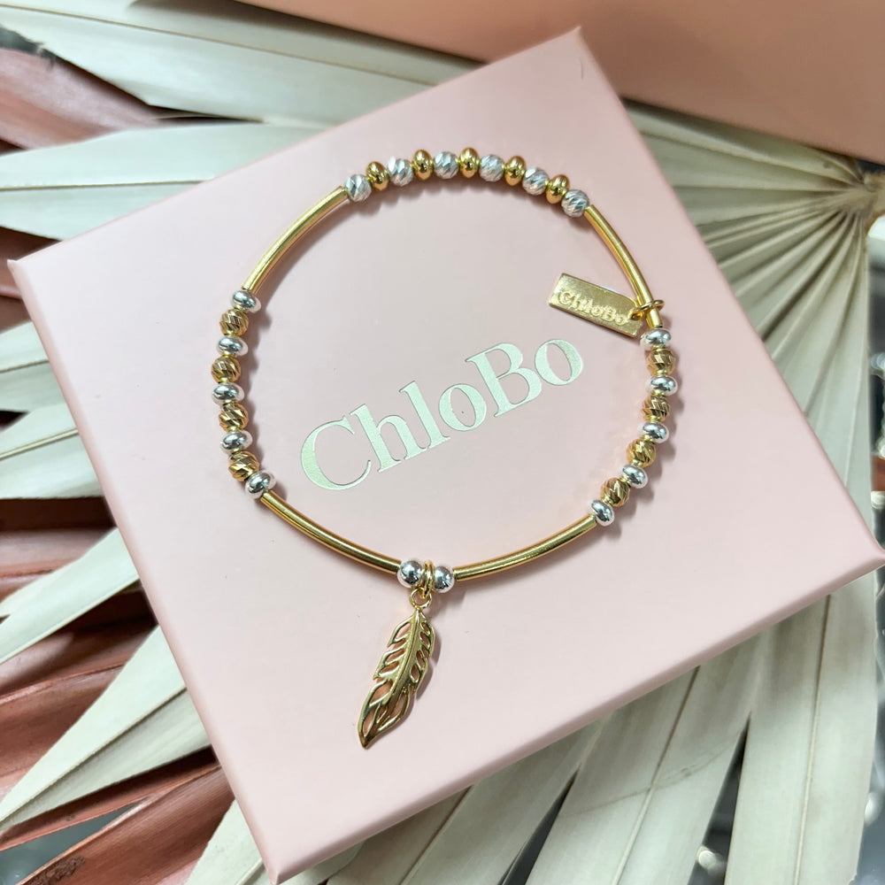 ChloBo | Gold and Silver Filigree Feather Bracelet