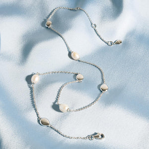 Kit Heath | Coast Pebble Pearl Station Necklace