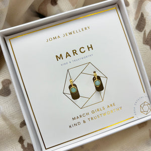 Joma Jewellery | March Birthstone Hoop Earrings