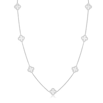 Sterling Silver Mother of Pearl Clover Necklace