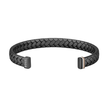 Boss | Black Herringbone Pattern Cuff