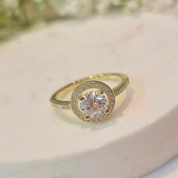 Real Effect | Gold Plated Sterling Silver & CZ Ring