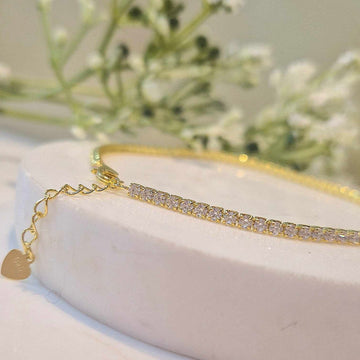 Real Effect | Yellow Gold Plated Sterling Silver CZ Bracelet