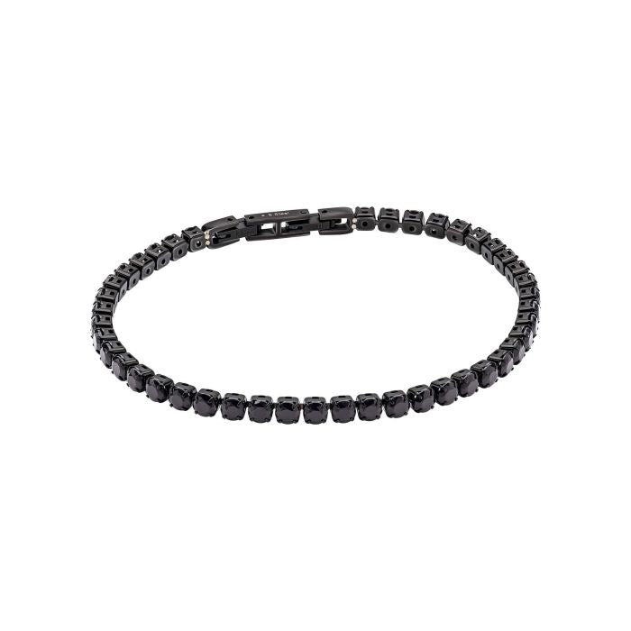 Fred Bennett | Black Cubic Zirconia and Stainless Steel Tennis Bracelet