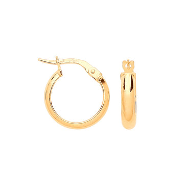 9ct Yellow Gold Small 14mm Hoop Earrings