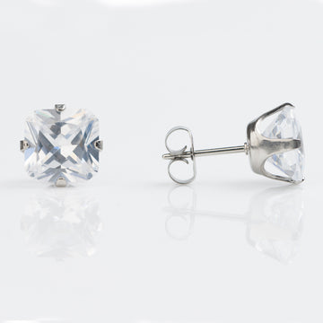 Studex | Sensitive 8mm CZ Princess Cut Stud Earrings