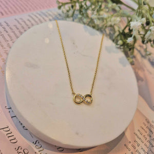 CZ Gold Plate Infinity 16” Necklace