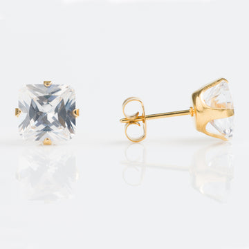 Studex | Sensitive 8mm CZ Princess Cut Stud Earrings