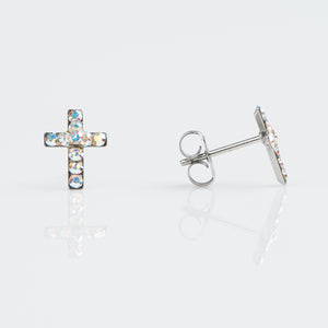 Studex | Sensitive AB Crystal Cross Stud Earrings