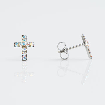 Studex | Sensitive AB Crystal Cross Stud Earrings