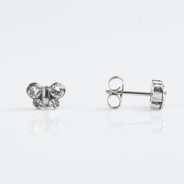 Studex | Sensitive April Crystal Butterfly Stud Earrings