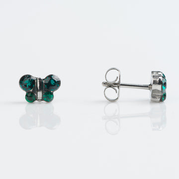 Studex | Sensitive May Emerald Butterfly Stud Earrings