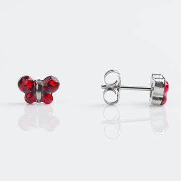 Studex | Sensitive July Ruby Butterfly Stud Earrings