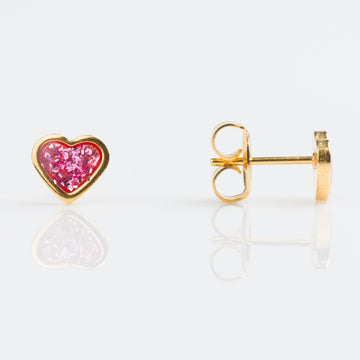 Studex | Sensitive Glitter Pink Heart Stud Earrings