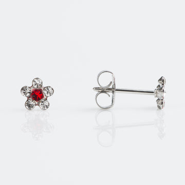 Studex | Sensitive Daisy Crystal Ruby Stud Earrings