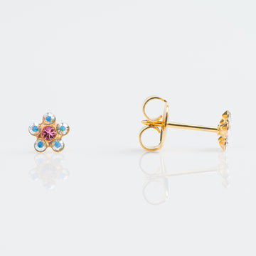 Studex | Sensitive Daisy AB Crystal Rose Stud Earrings