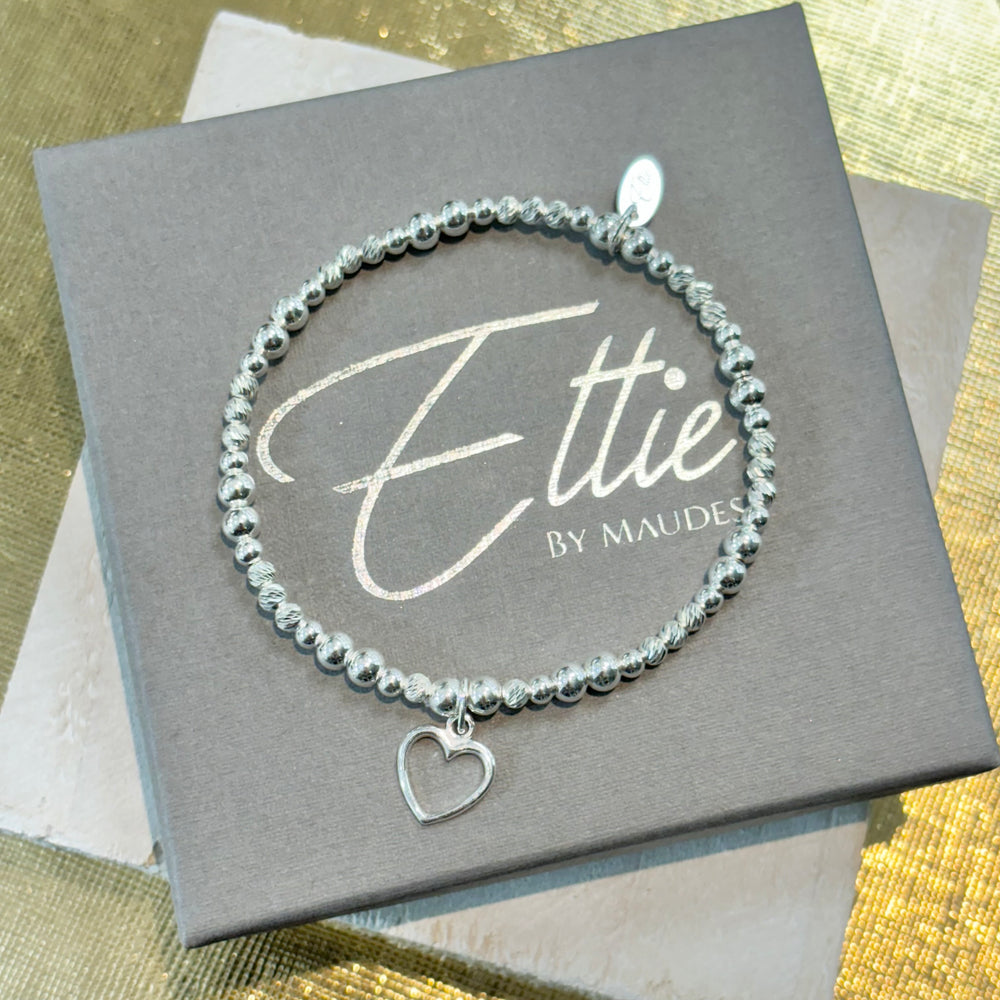 Ettie Silver Sparkle Open Heart Bracelet