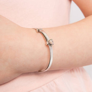D For Diamond | Mother Of Pearl Heart Expandable Bangle