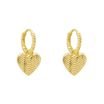 Laura Ashley | Picnic Basket Weave Heart Hoop Earrings