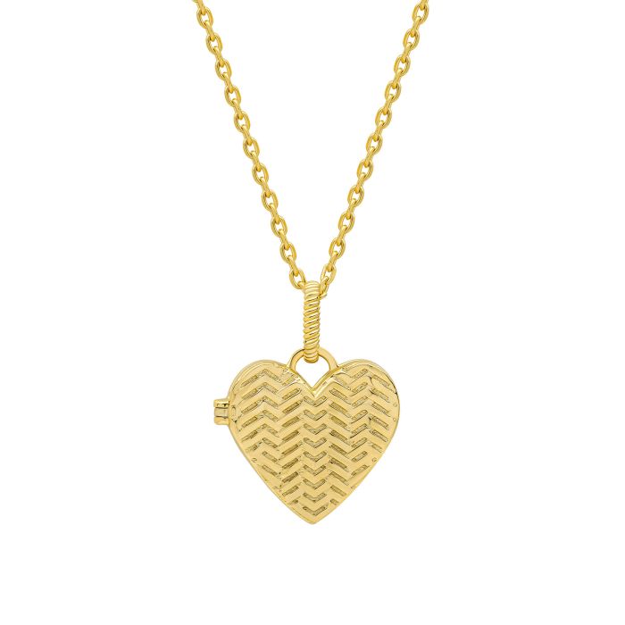 Laura Ashley | Picnic Basket Weave Heart Locket Necklace