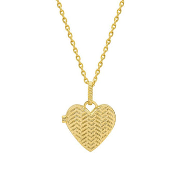 Laura Ashley | Picnic Basket Weave Heart Locket Necklace