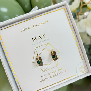 Joma Jewellery | May Birthstone Hoop Earrings